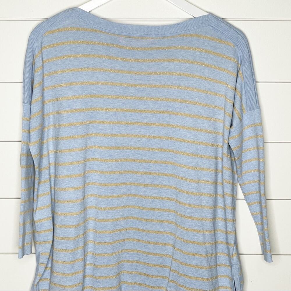 Lilly Pulitzer Coastal Shell Stripe Cabo Knit Sweater Heathered Crew Blue XXS - Picture 8 of 9